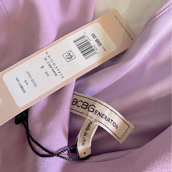 BCBGeneration Liam Tie-Sleeve Adjustable Mini Dress Violet Pink 6 - Picture 6 of 7